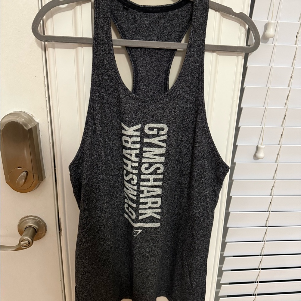 Gymshark Black Racerback Tank with White Logo